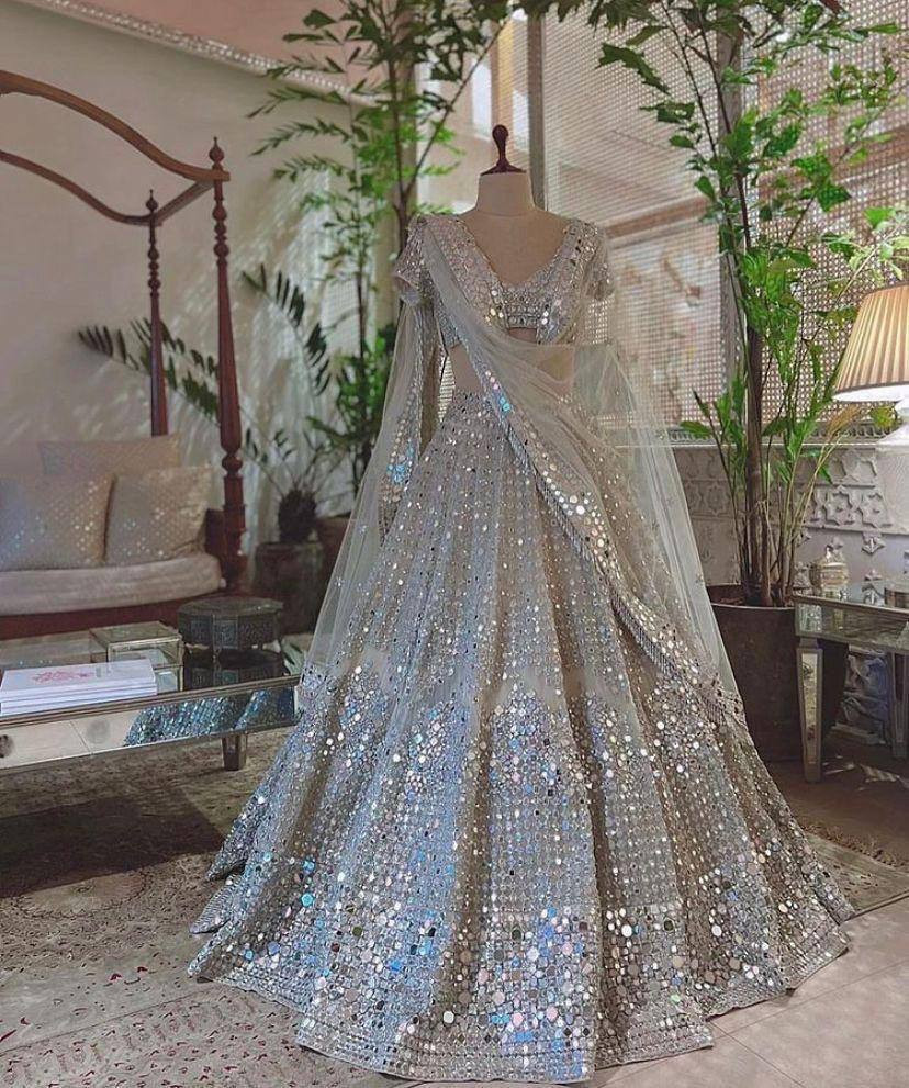 Real Mirror Embroidered Lehenga
