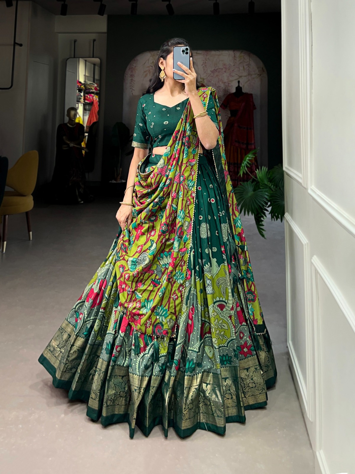 Kalamkari print lehenga for women
