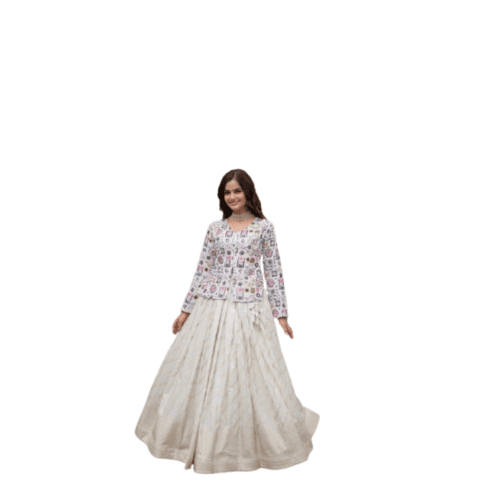 Peplum blouse with lehenga set for women