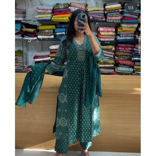 perfect  traditional anarkali  wearKurta Pant With Dupatta Set