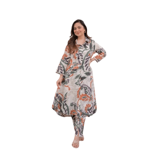 Cotton printed co ord set for women