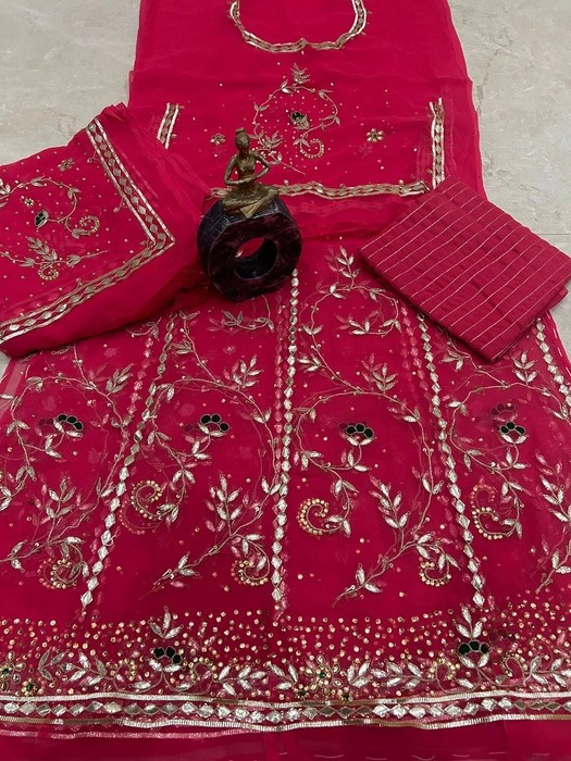 Stone diamond gota patti poshak