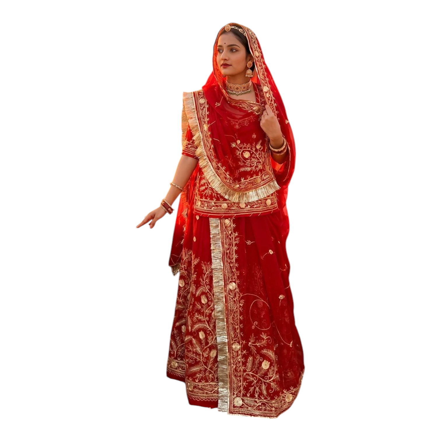 Half Pure Rajputi Poshak – Traditional Rajasthani Festive Wear