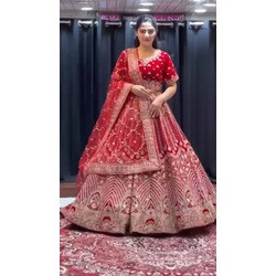 4-Meter Flared Faux Georgette Lehenga with Sequins & Embroidery | Semi-Stitched Glamorous Ensemble with Can-Can & Canvas Layers