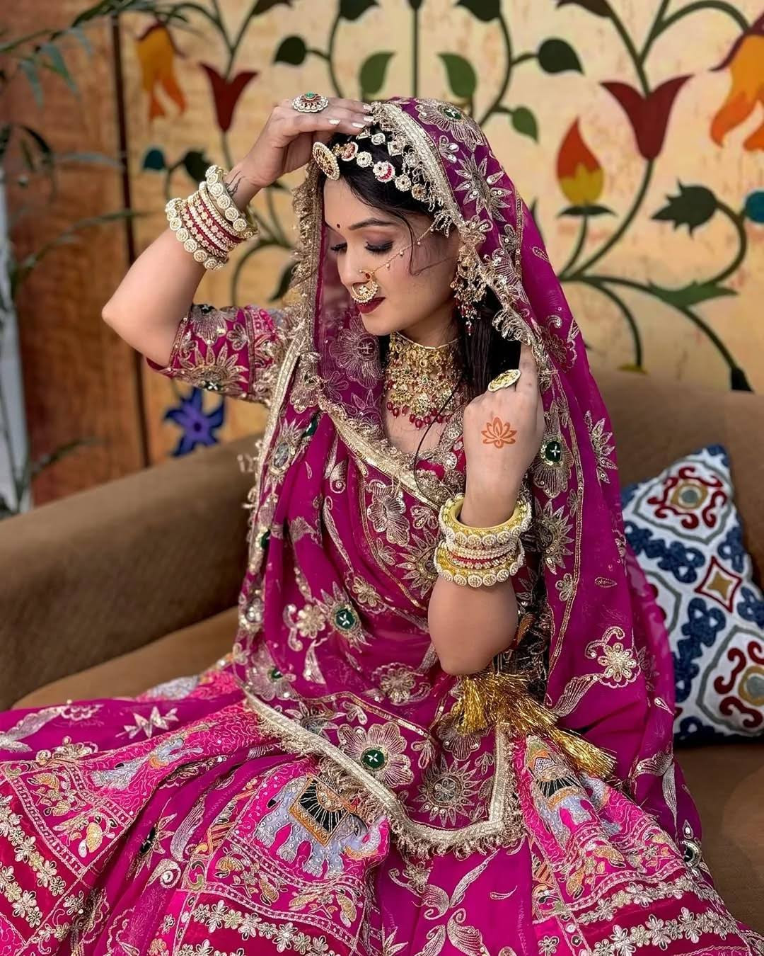 Botique Range Rajasthani Poshak With 4 Mtr Heavy Gher