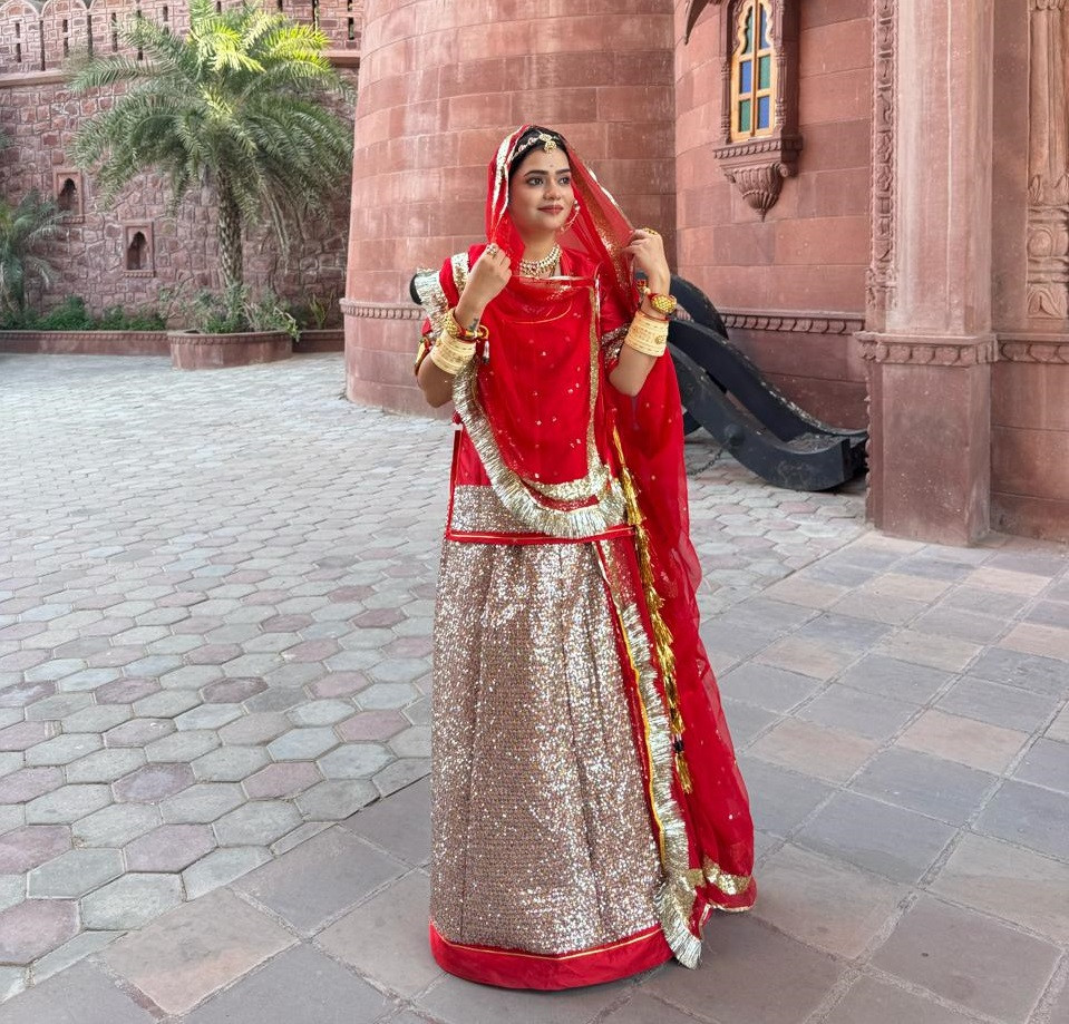 Karwa Chauth Special Red Rajputi Poshak