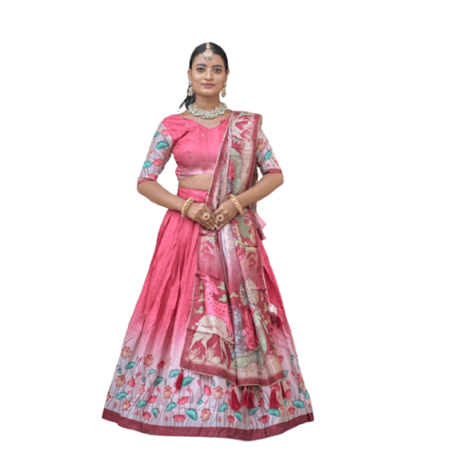 Gajri colour lehenga with duptta for women