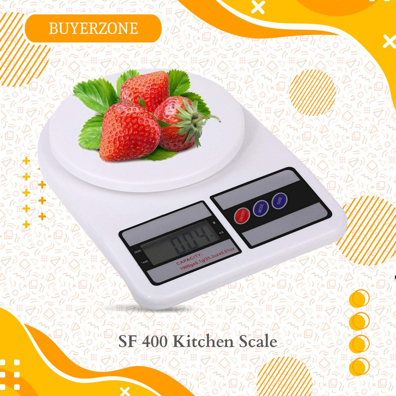 SF 400 Digital Kitchen Scale - Precise Food Weight Scale for Baking & Cooking