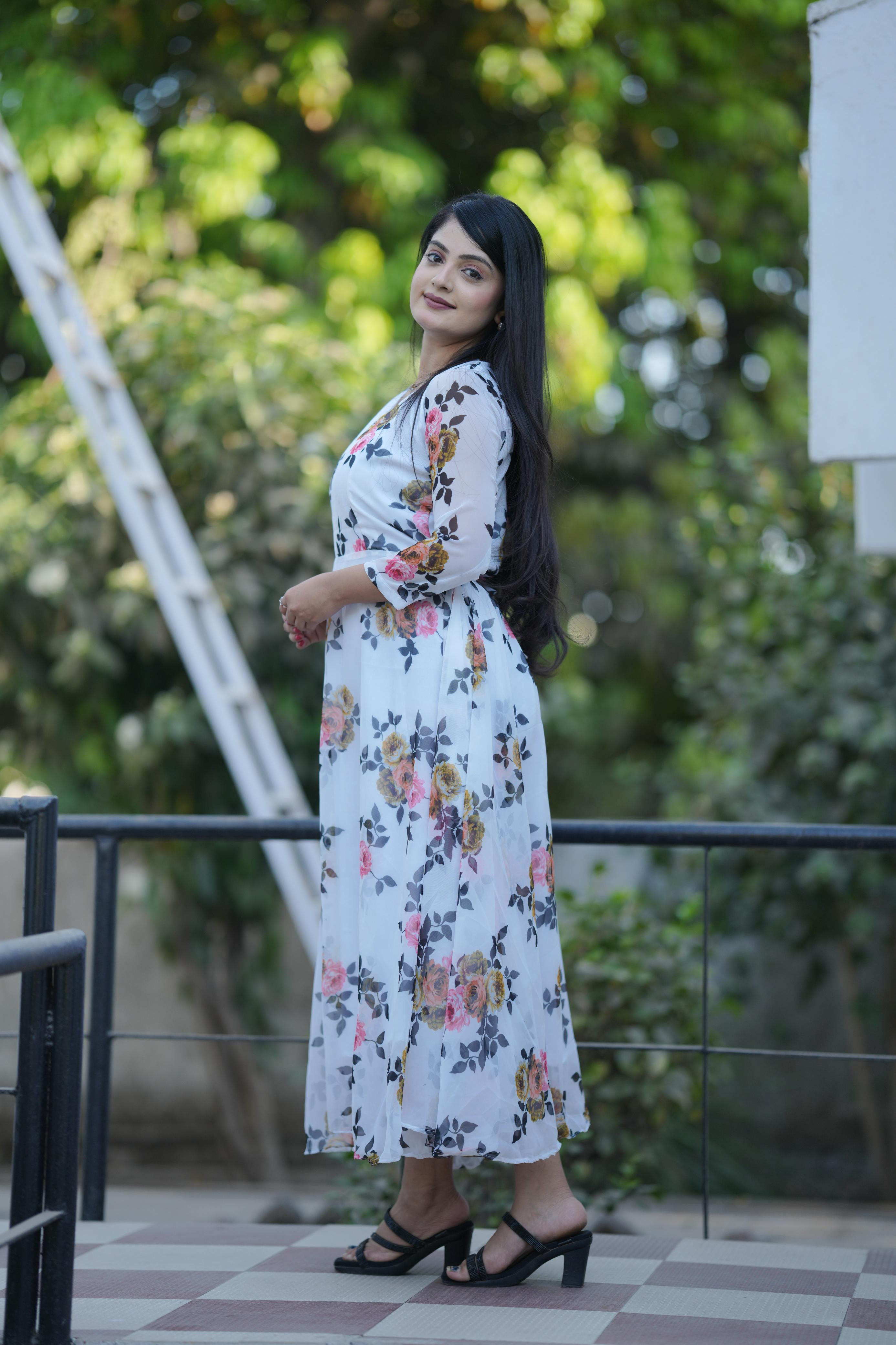 Women's Floral Printed One-Piece Dress