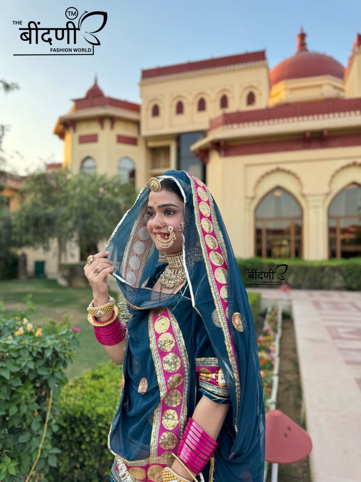 Velvet Dreams: Kerosene Elegance with Multi-coloured Lace Accents(Semi Stich)