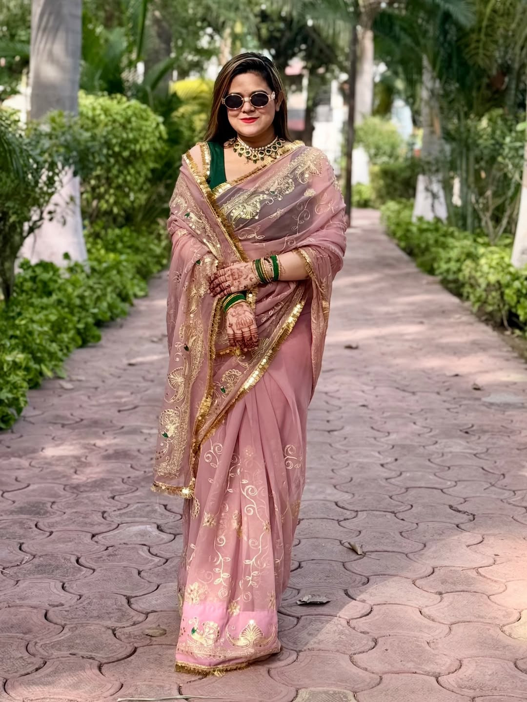 Royal Georgette Darbari Saree with Matching Blouse - Elegant Indian Wedding Saree