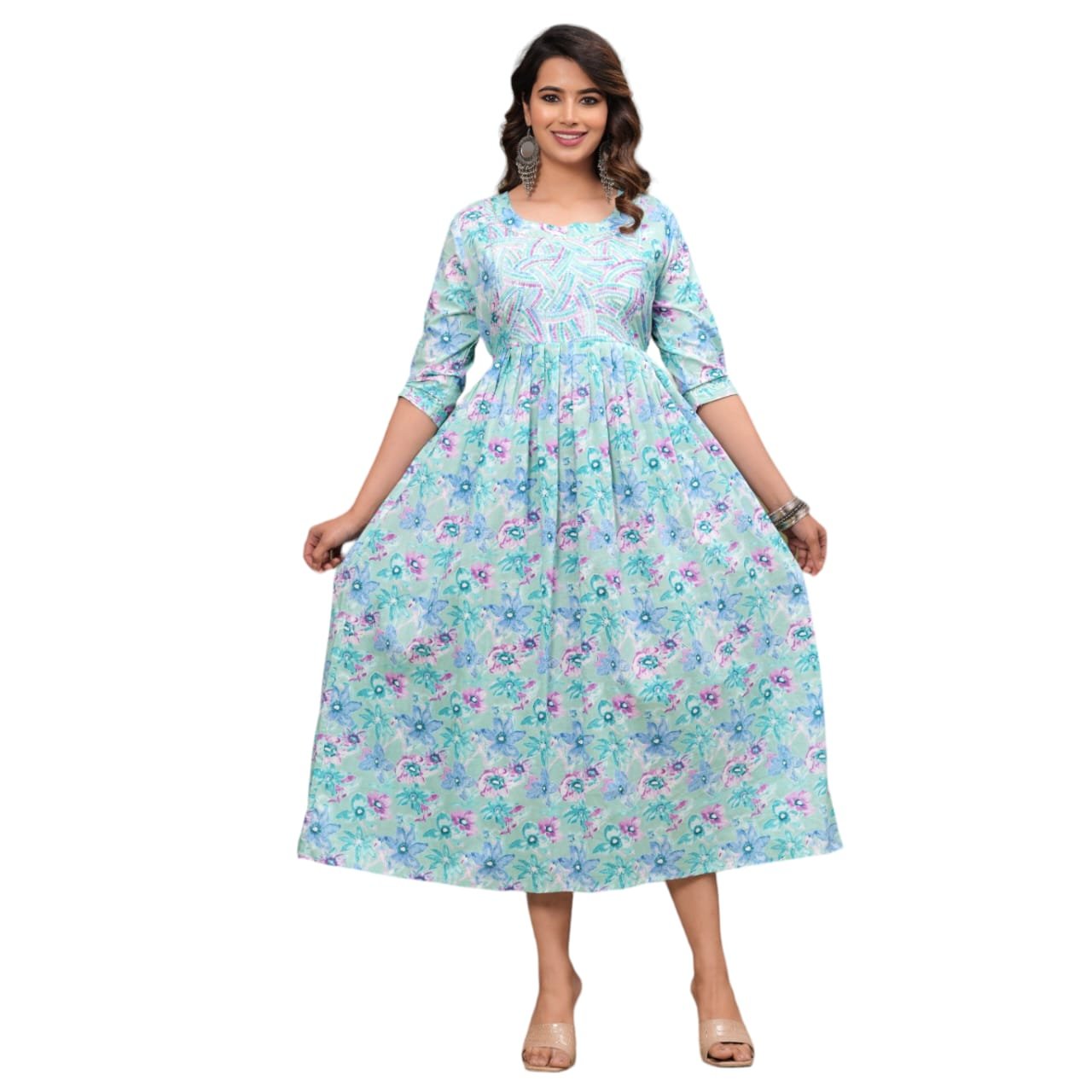 Latest Printed Maternity Feeding Kurti