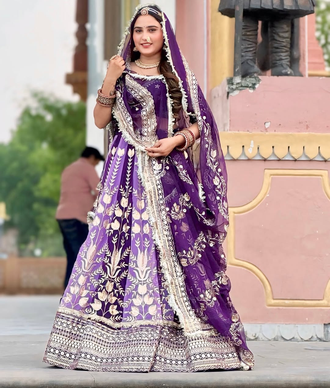 Boutique Range 4 Mtr Heavy Gher Designer Rajputi Poshak