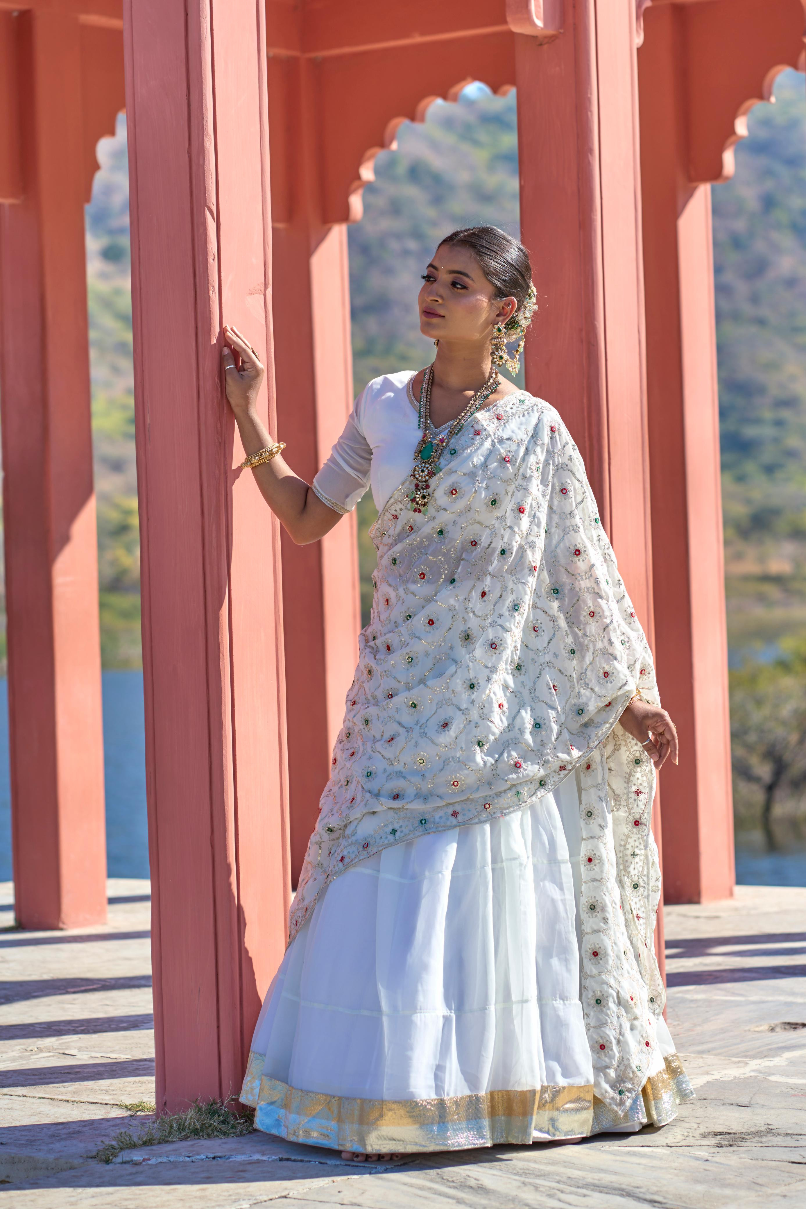 White colour lehenga for women