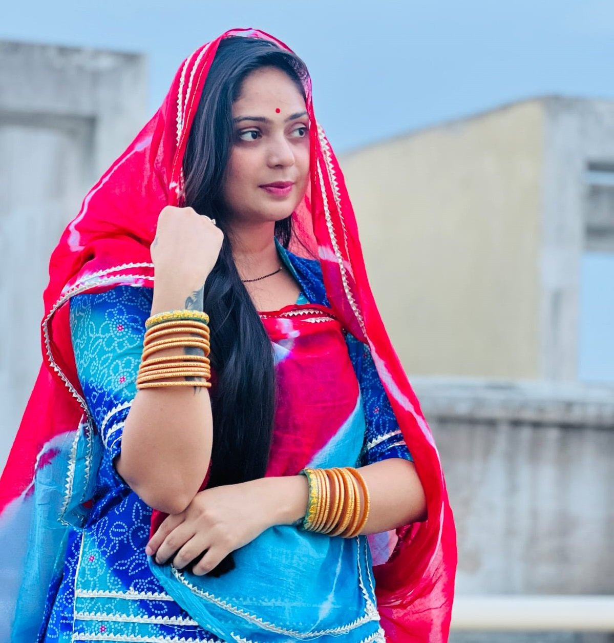 Most trending 24 Kali Cotton Suit In Sky Blue Colour With Gota And Lace Work