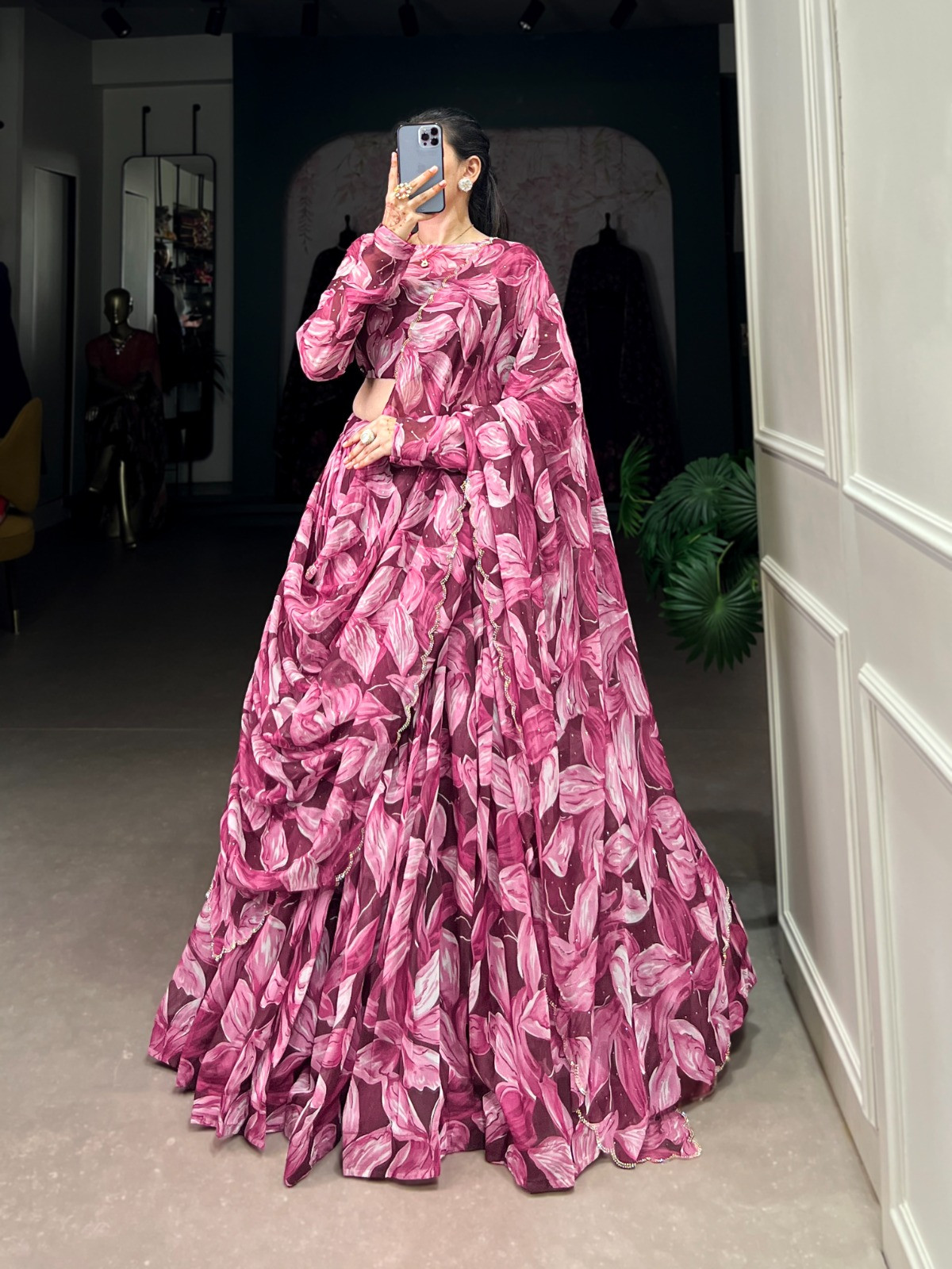 Tabby slik lehenga for women