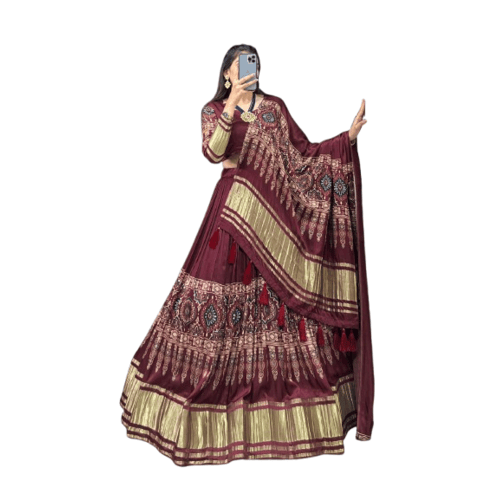 Gaji silk lehenga for women