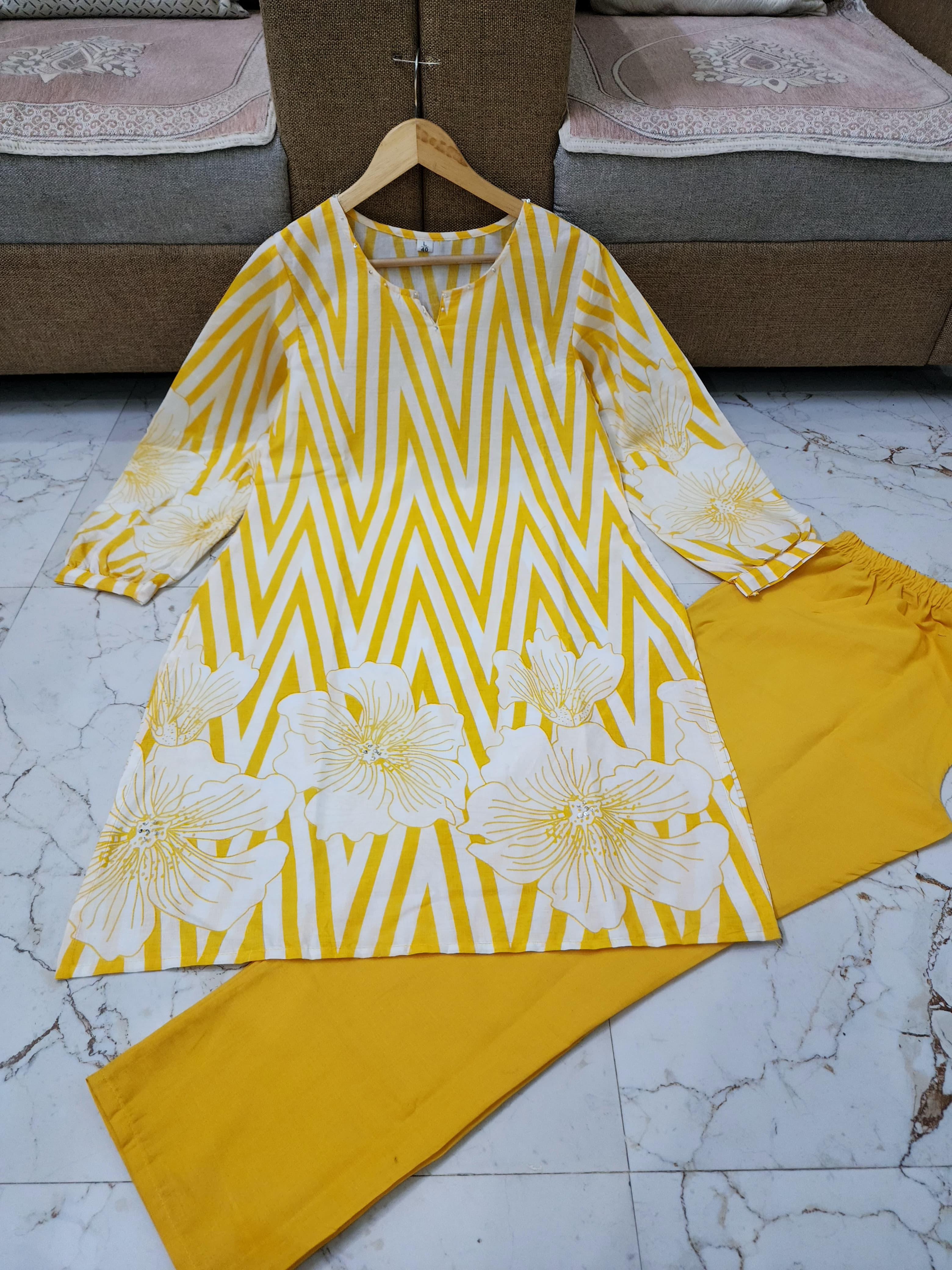 Women Cotton Kurta Pant Set