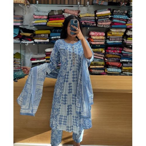 Women Anarkali Kurti Set With Dupatta Set For Women