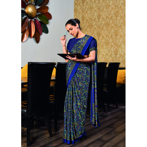 New Crepe Silk Fabric Uniform Official Wear saree