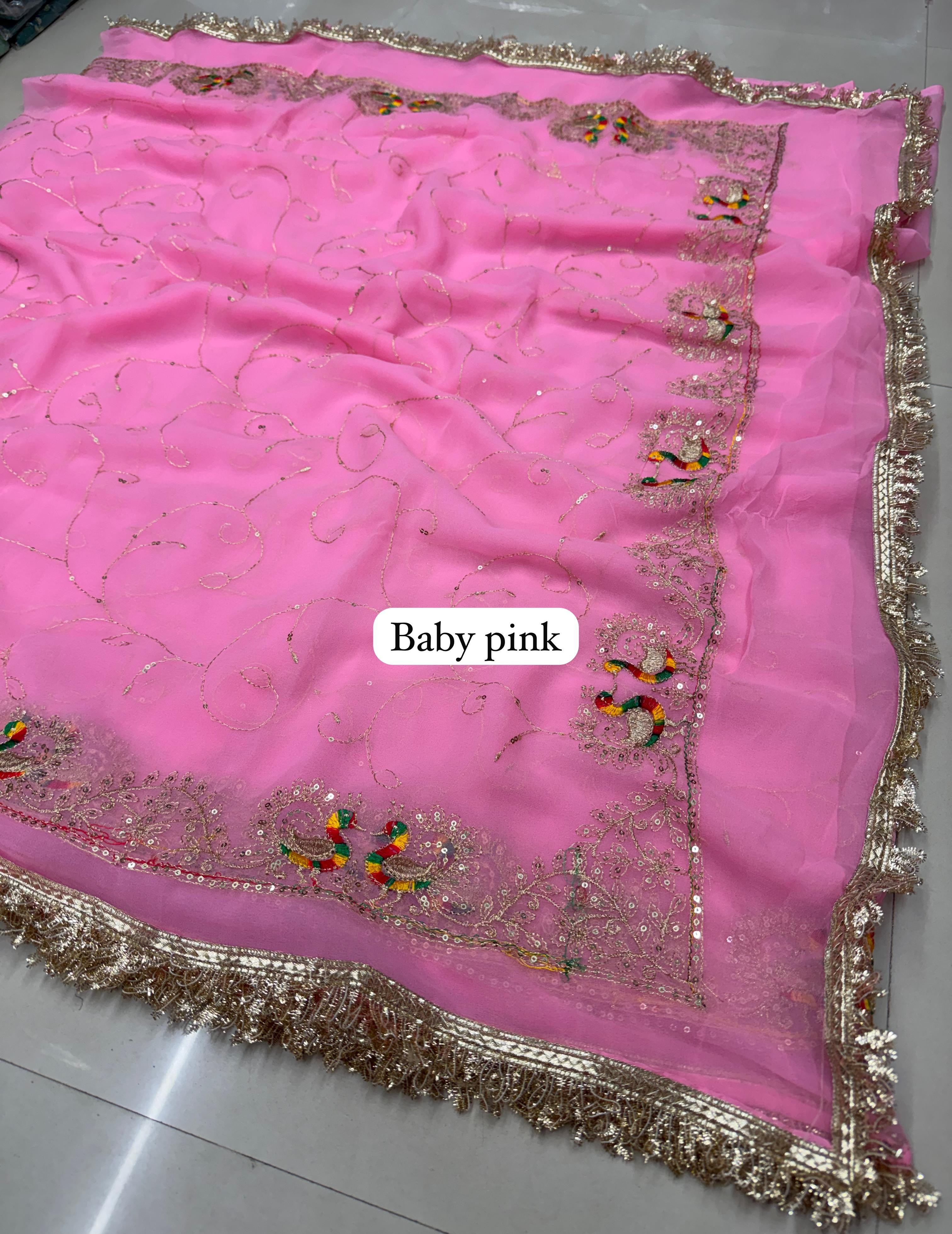 Premium Rajwadi Royal Georgette Saree with Subtle Sequin Work