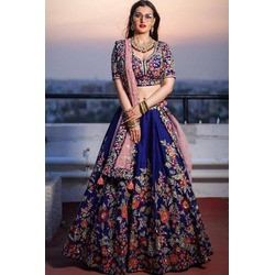 Mono Satin Silk Embroidered Lehenga – 12 Kali, 3 Meter Flare with Cancan & Canvas Patta