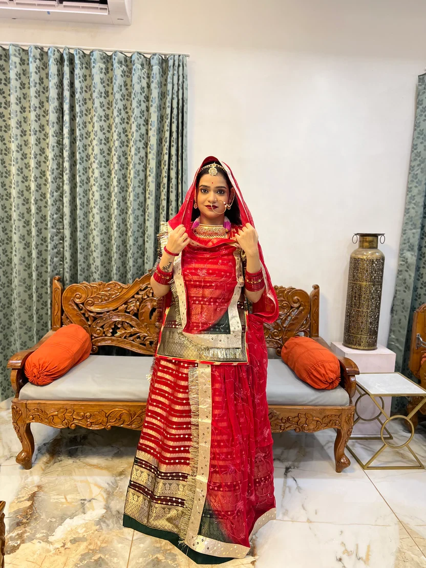 Orgenza Rajputi Poshak with Zari Work Ethinic Lehanga Kurti