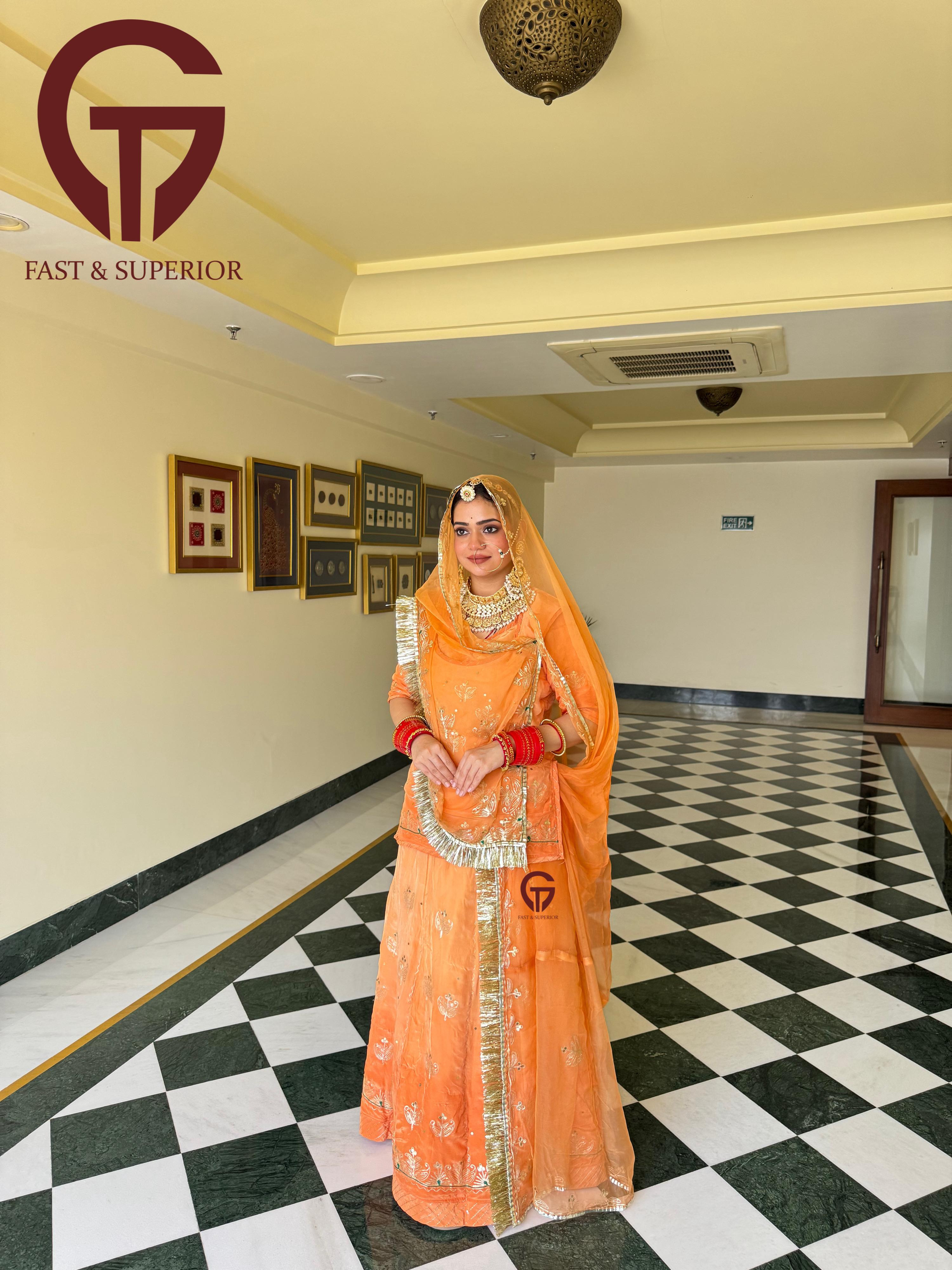 Partywear Perfection Premium Natural Silk Rajputi Poshak