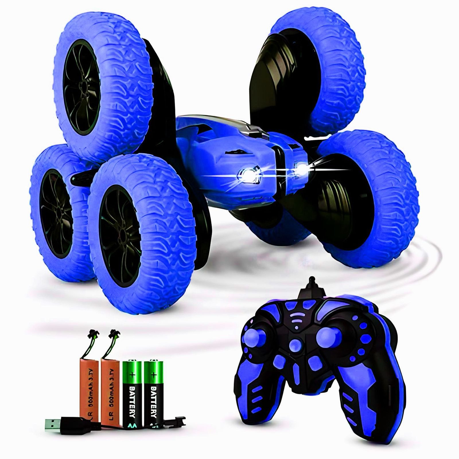 Wheel Remote Control Swing Arm Stunt RC Car, LED Lights 360° Rotating Sound and Light, Rotary Climbing Big Twisted, Drift Toy for Boys Girls