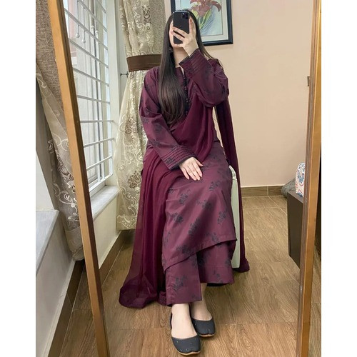 Beautyfull Kurti plazo and sifon dupatta with pant Set For Women