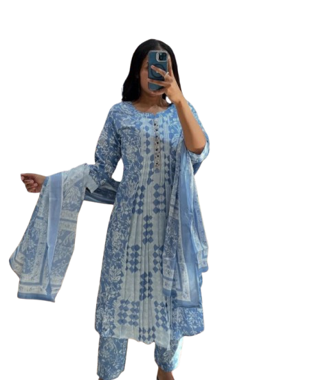 Women Anarkali Suit in Cotton