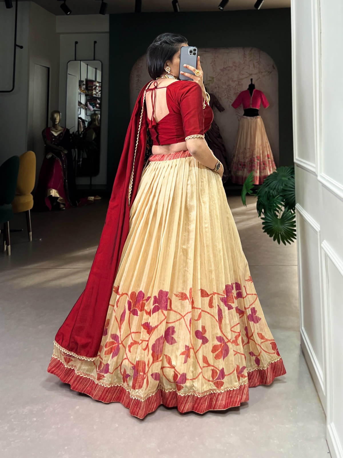 Silk lehenga set for women