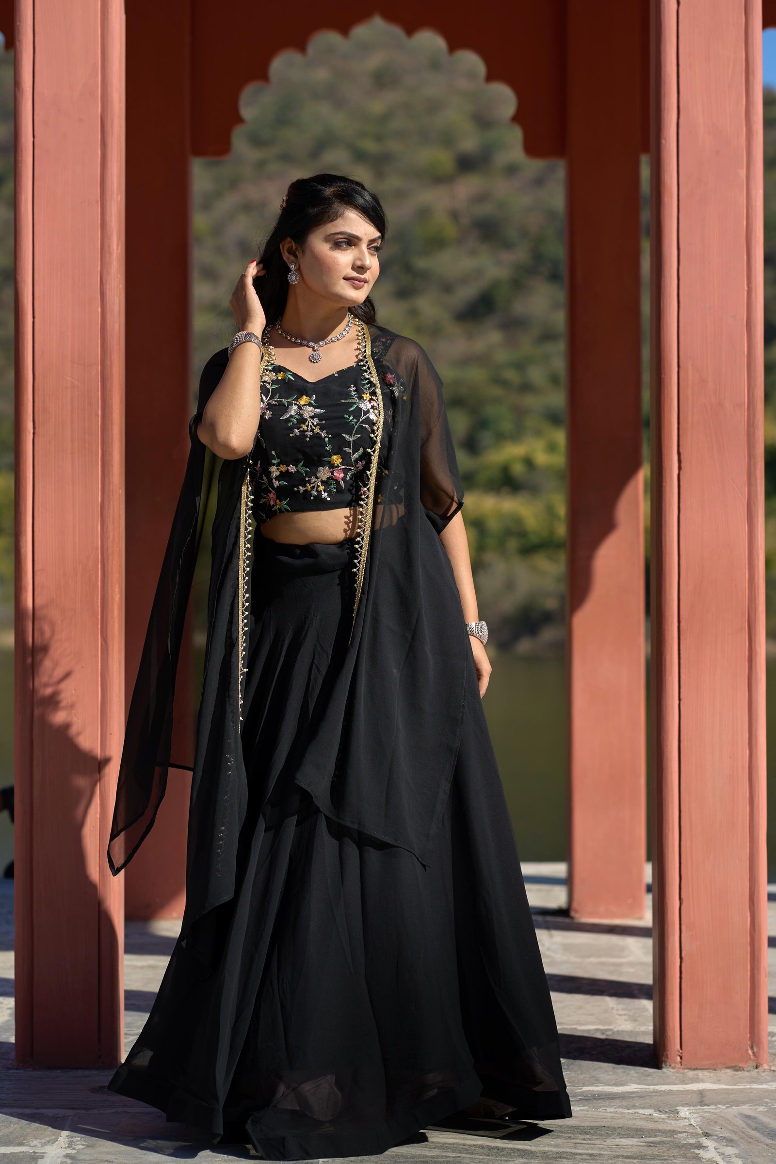 Black New TrendS Embroidery Lehenga Collection Set