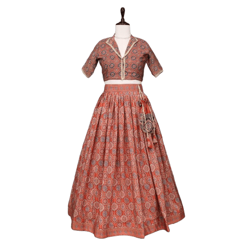 Azarkh prints ethnic silk lehenga for women