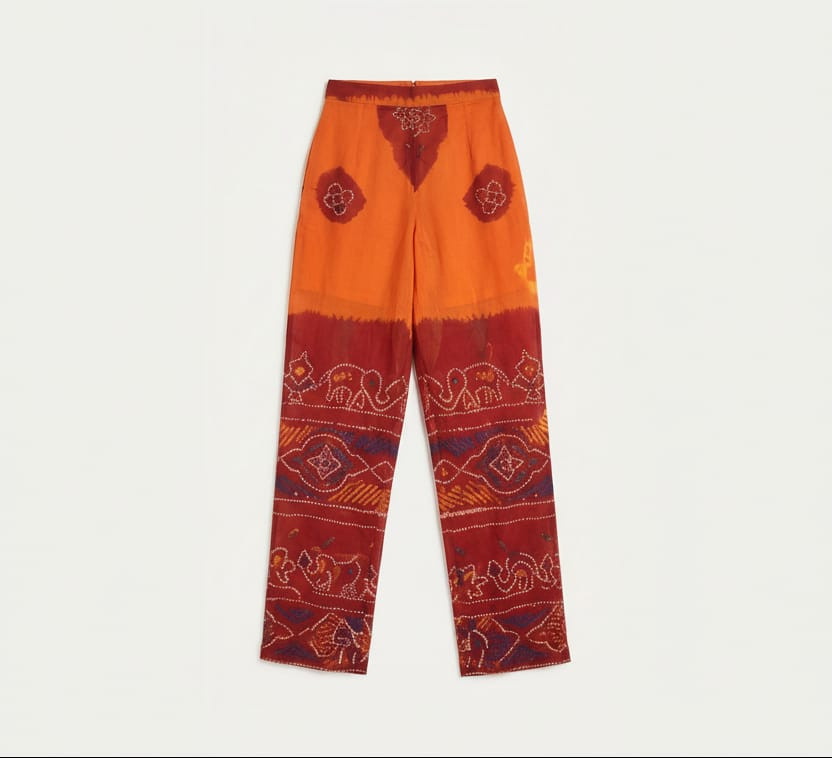 Premium Pure Cotton Hand-Dyed Bandhani Odhani Pants for Women - Stylish & Comfortable