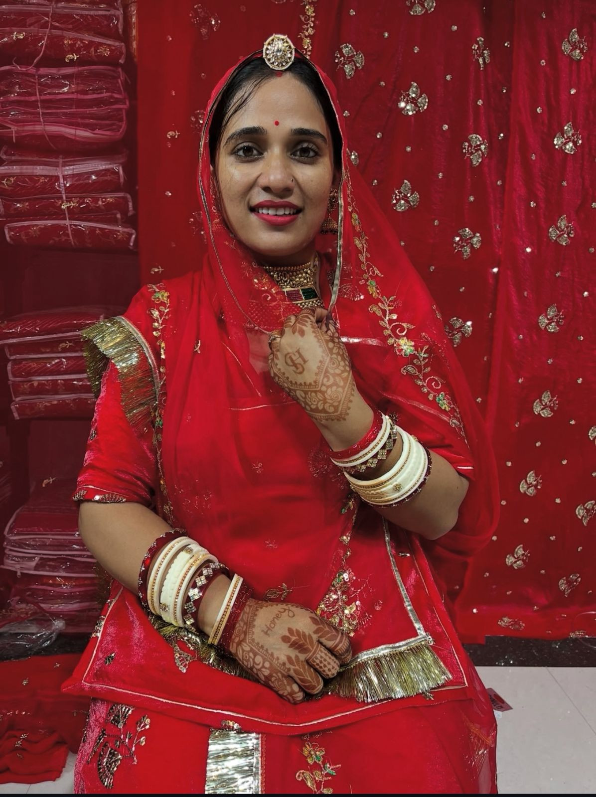 Karwa Chauth Spacial Red Rajasthani Suit Poshak