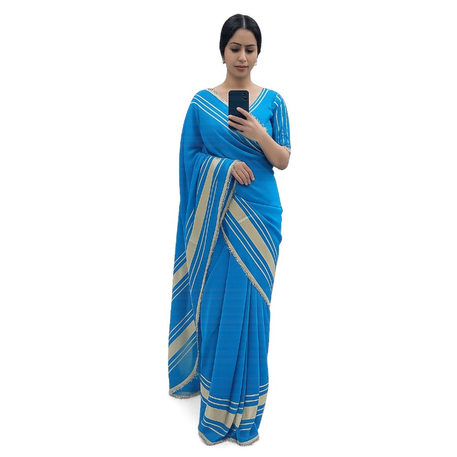 Hand Kanchi Gota Patti Saree with Stitched Blouse