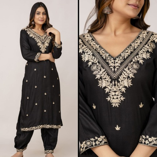 Beautiful Heavy Reyon Kurti Afghani Pant Set For Women
