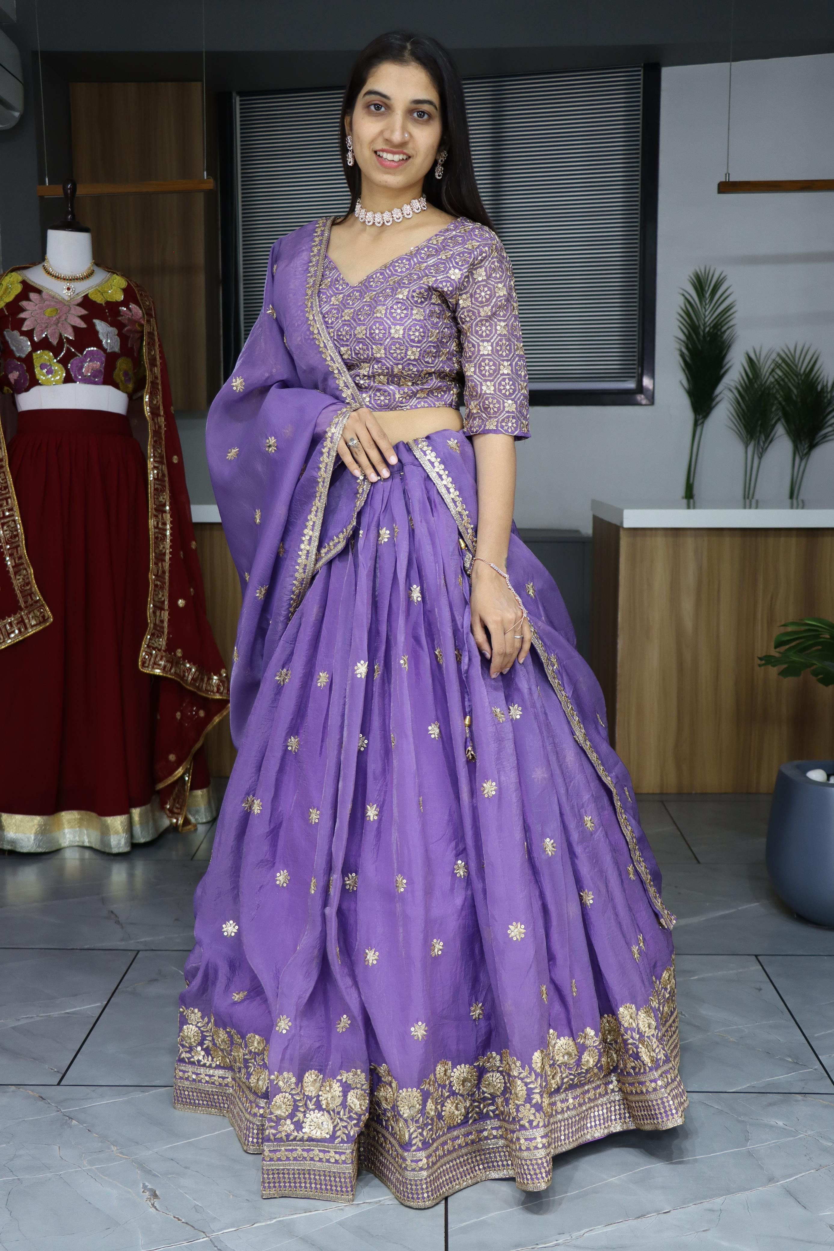 Heavy embroidery work lehenga for women