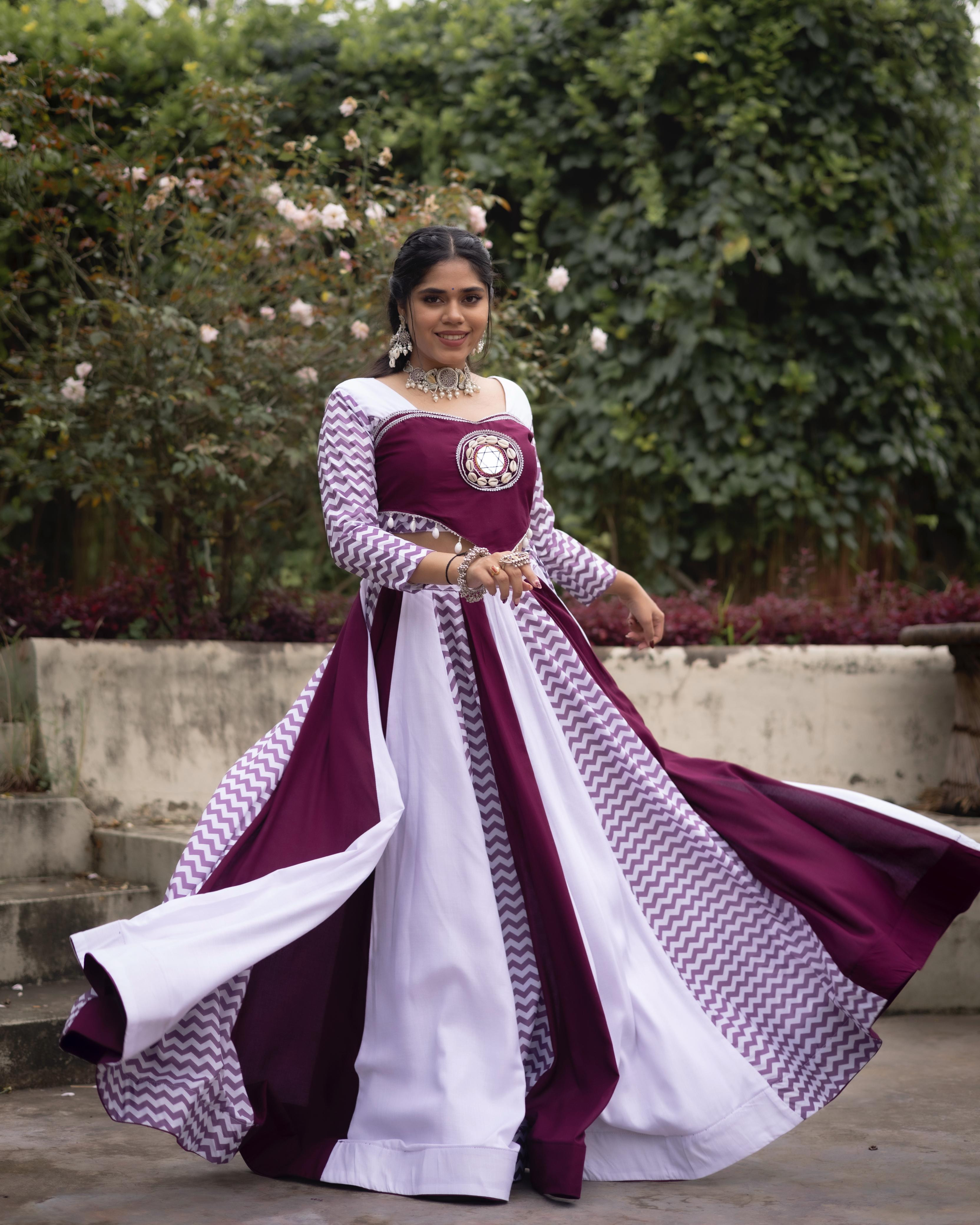 Ethnic Women Pure Rayon Lehenga Set For Garba Move