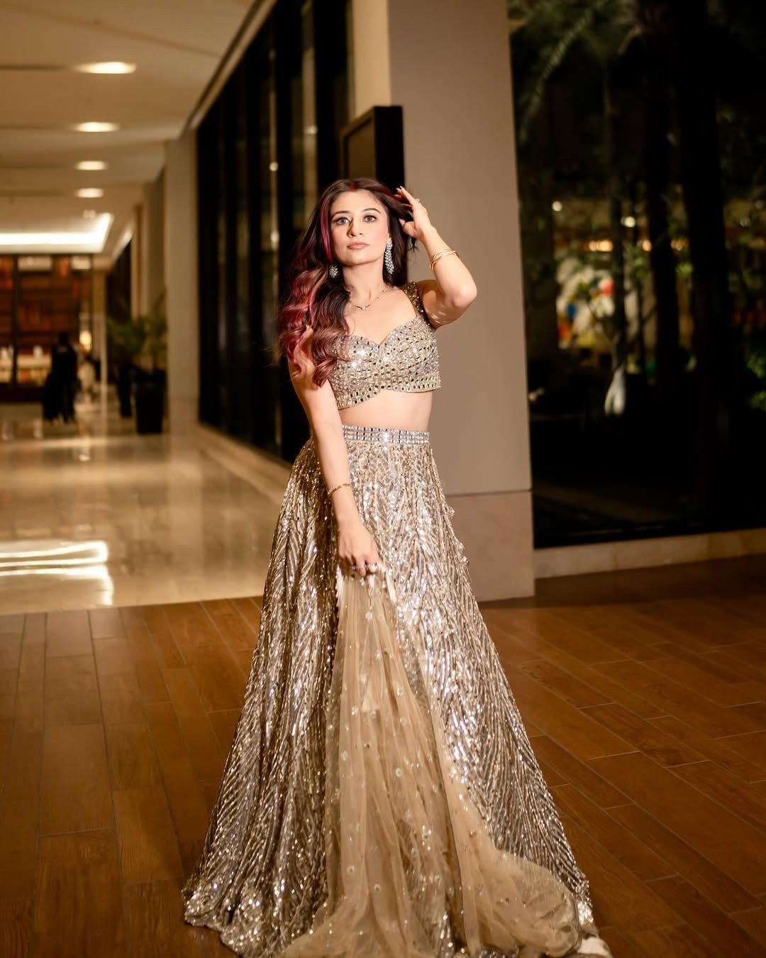 Designer Karishma Silk Lehenga with Thread Embroidery Sequins Work With Cancan &  Canvas Layer