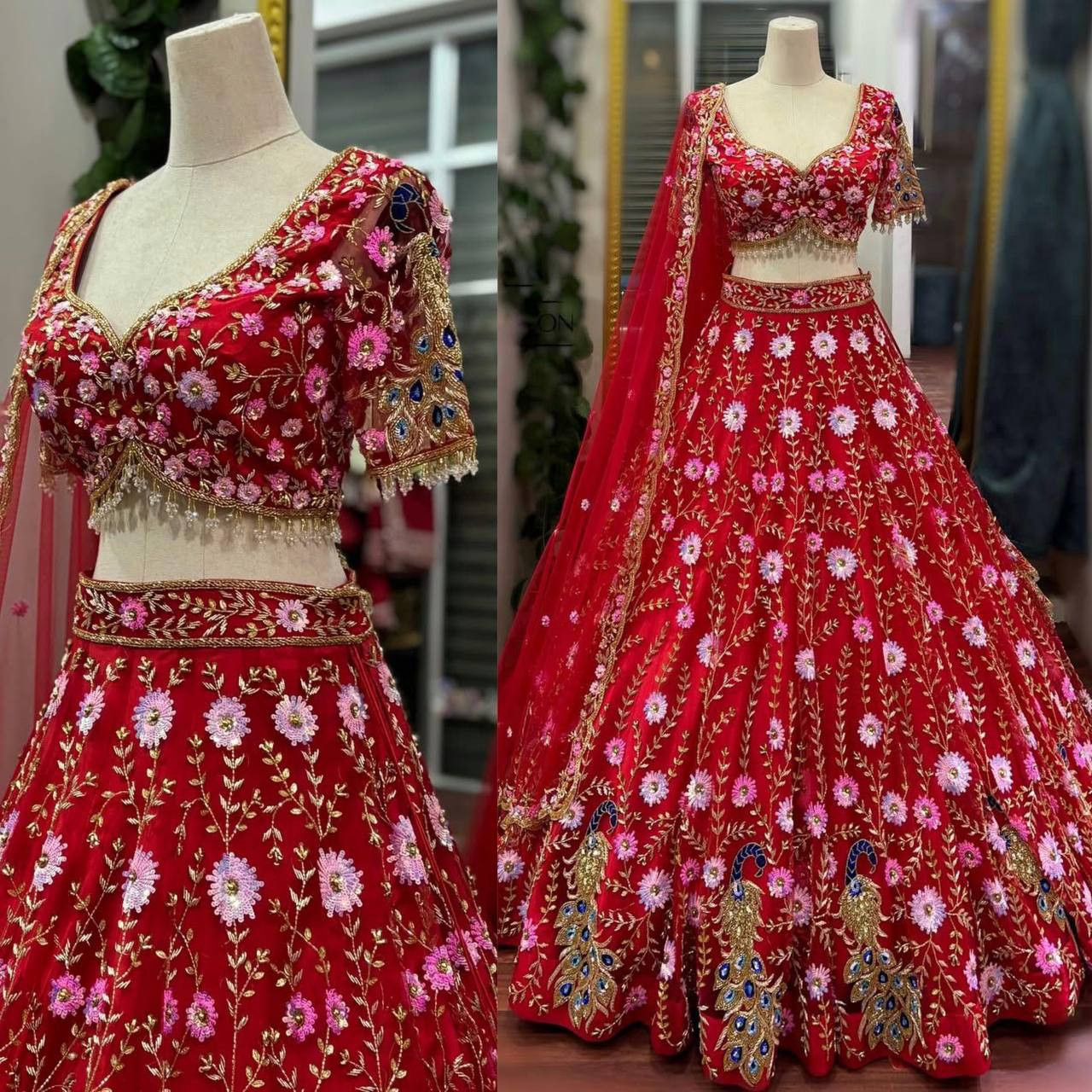 Premium Soft Net Embroidered Sequins Lehenga – 4 Meter Flared | Semi-Stitched Lehenga with Can-Can & Canvas Layers | Elegant Party & Wedding Wear