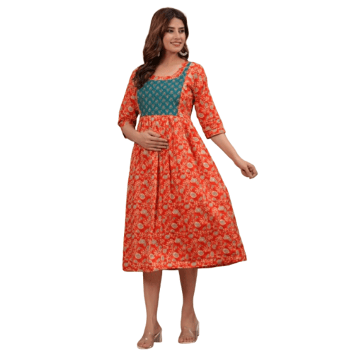 Cotton Printed Maternity Feeding Kurti