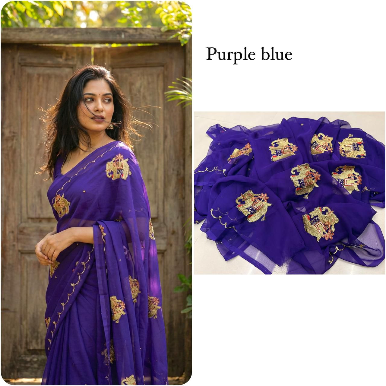 Premium Payor Royal Georgette Saree with Kasab Work Butta – Elegant Party Wear Saree