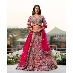 Premium 4 Meter Flared Twinkle Silk Lehenga with Sequins Work | Semi-Stitched Tubby Silk Lehenga Set with Can-Can & Canvas Layers