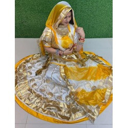 24 Kali Heavy Gher Satin Rajasthani Poshak with Gota Patti Work