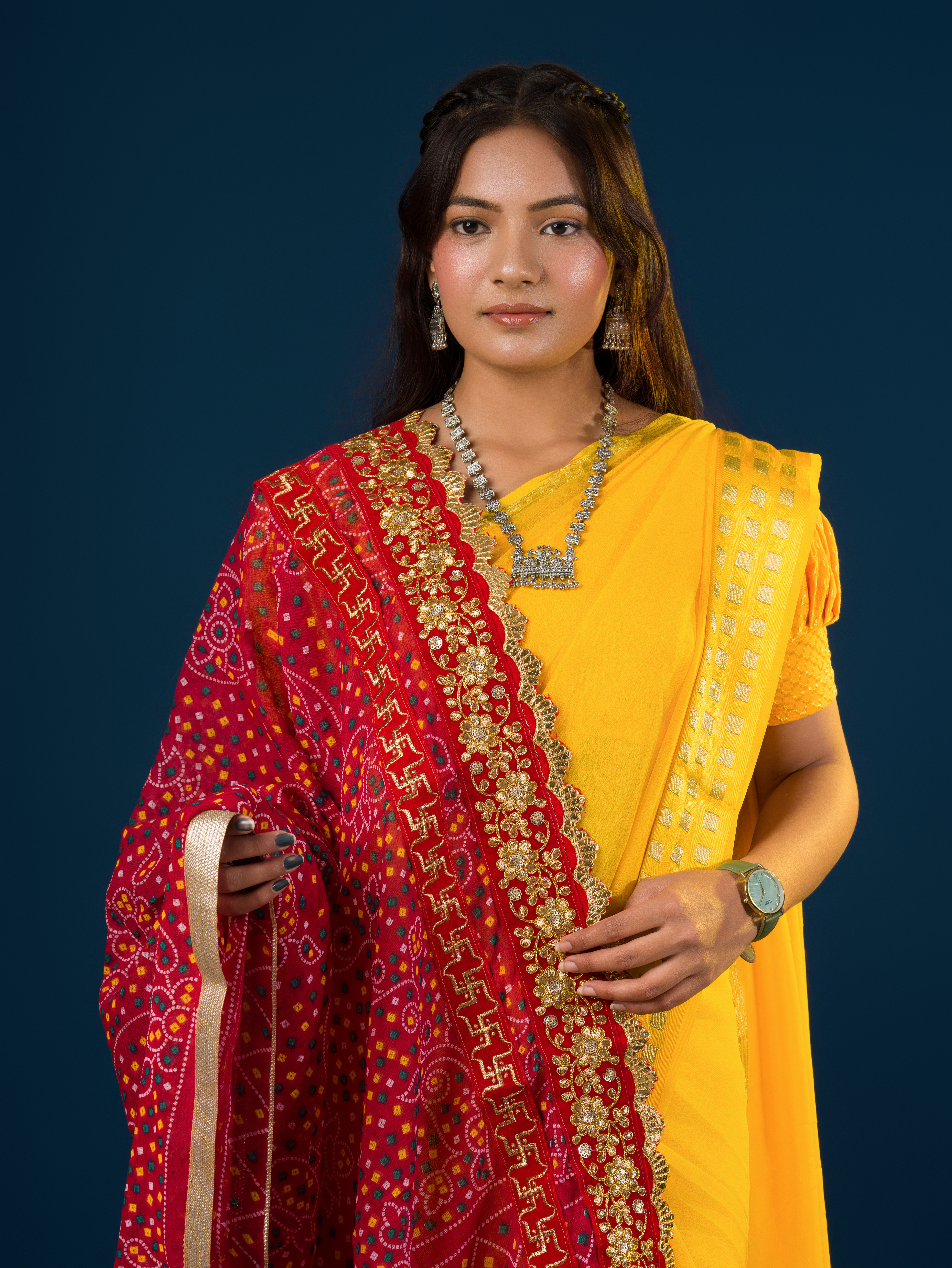 Ethnic Pure Cotton Marwadi Chunri For Pooja And Wedding Purpose