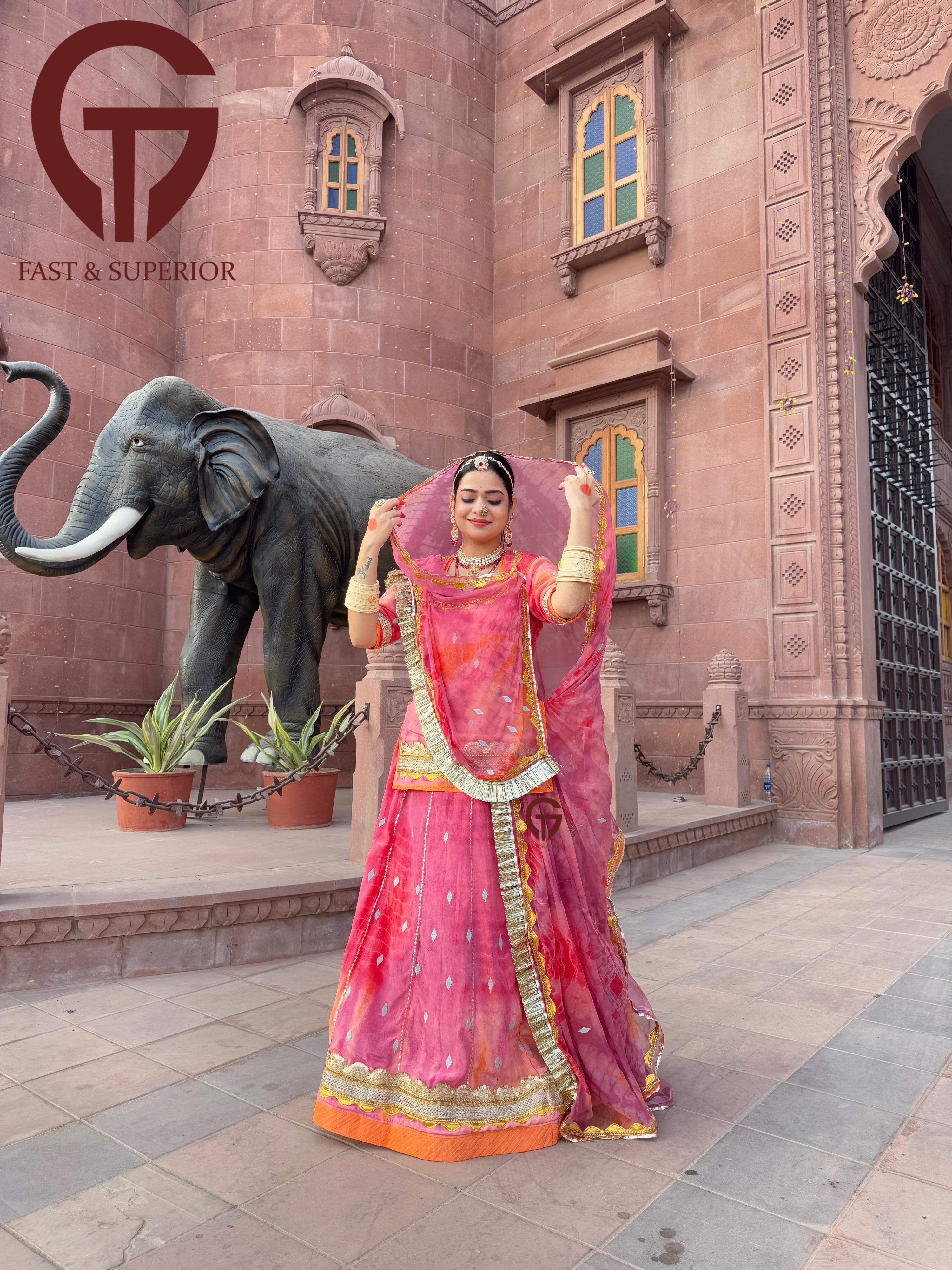 Natural silk sout saburi rajputi poshak