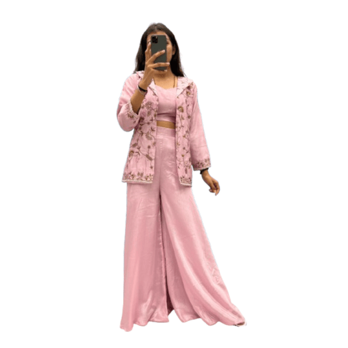 Blazer koti choli with plazoo for women