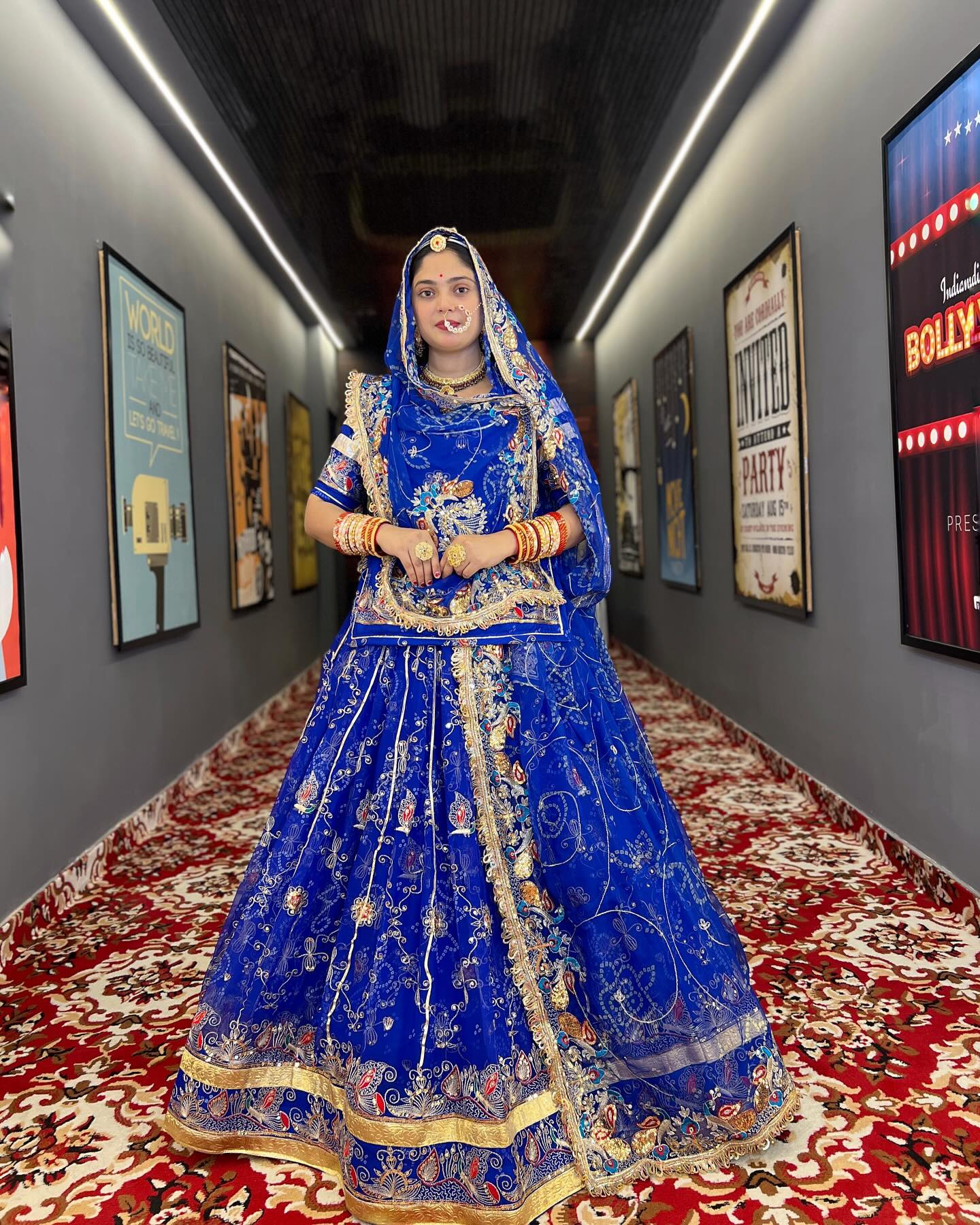 Heavy jal work and gota turi rajputi poshak